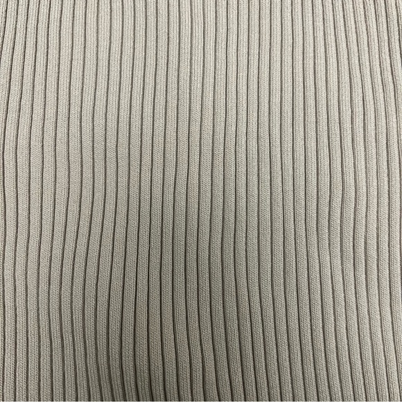 ZARA Beige Ribbed Collared Long-Sleeve Modest Shirt Top Sweater Silver Snaps M - Picture 11 of 12